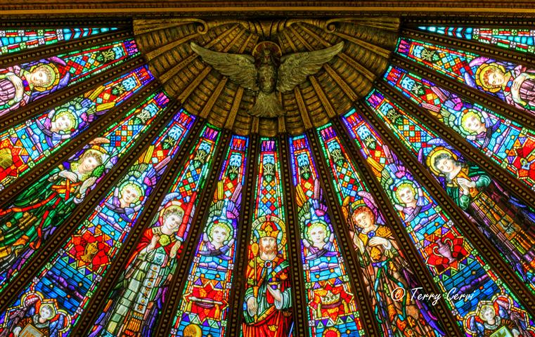 "Holy Spirit, Lord divine, come from heights of heaven and shine; come with blessed radiance bright! Of consolers, wisest, best, and our soul's most welcome guest, sweet refreshment, sweet repose." Pentecost Sequence Symbol of Holy Spirit in church skylight above the altar. Photo credit: Terry Cervi