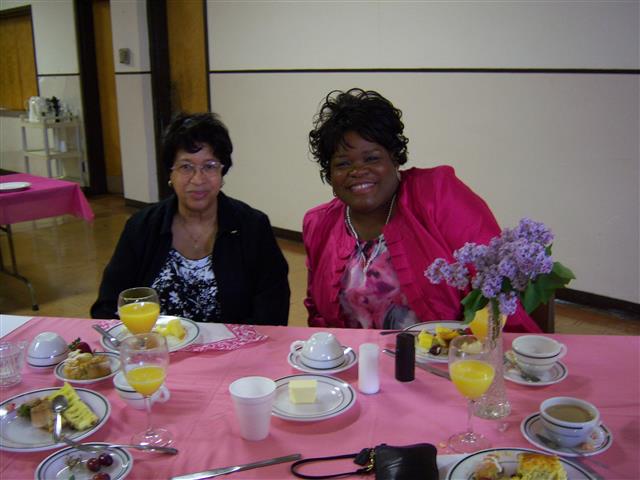 Guests are all smiles at the annual Mother's Day Breakfast hosted by the parish Holy Name Society. Photo Credit: Margaret Dick.