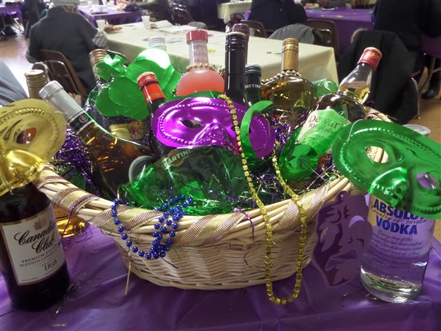 Our 2014 Basket of Cheer, courtesy  of Hertel Parker Liquor.