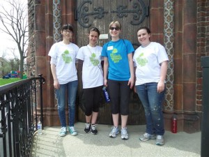 UB volunteers, l. to r.: Catherine Chen, Elina Nova, Baylee Richards and Kailey Mahar.