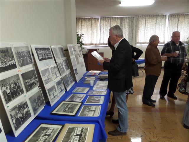 Class photos on display at the Alumni Sunday reception.