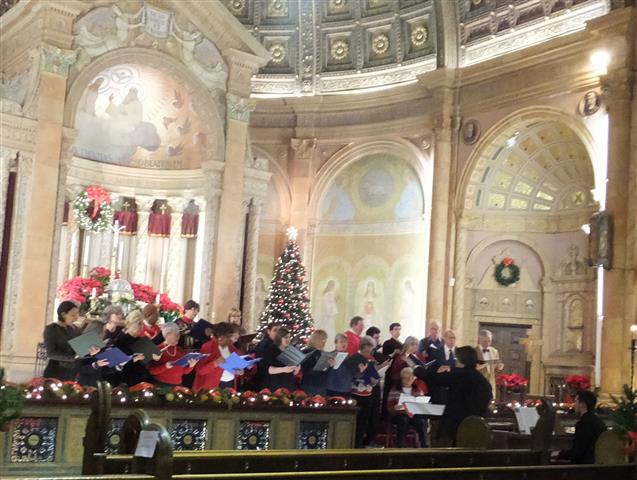 The choirs of Blessed Trinity and Our Lady of Pompeii in concert at Blessed Trinity, Jan. 11, 2015.