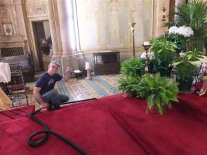The decorating job isn't complete until someone vacuums the Sanctuary.