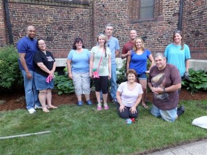 Gardening volunteers from the Buffalo Underground Meetup Group
