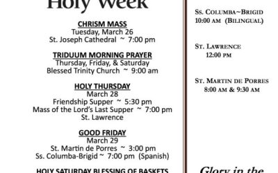 2024 Holy Week Schedule for Our Family of Parishes